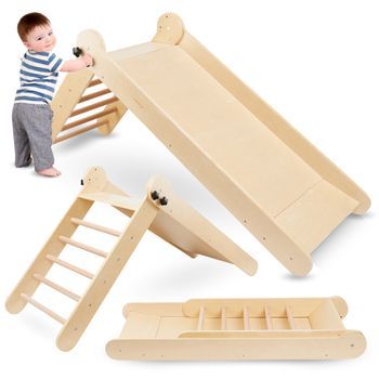 Tobogán Infantil De Madera Plegable, Escalera Segura, Parque Interior
