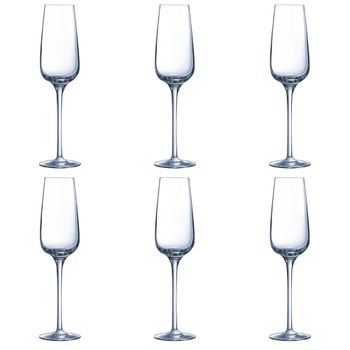 Juego de 6 copas flauta cristal 21 cl
