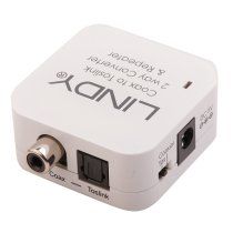 Lindy 70411 cambiador de gÃ©nero para cable Toslink RCA Blanco