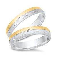 alianzas 14 quilates oro amarillo-blanco con diamante