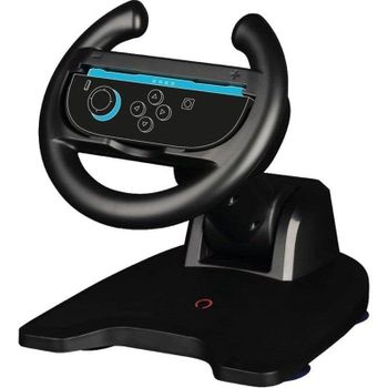 Volante Plegable Konix para Nintendo Switch Joy-Con con Ventosa y Empuñaduras Negro