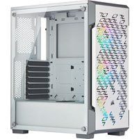 corsair icue 220t mid-tower atx pc case - white white