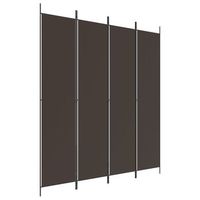 biombo separador de ambientes 4 paneles 200 x 220 cm tela marron y hierro dec030876