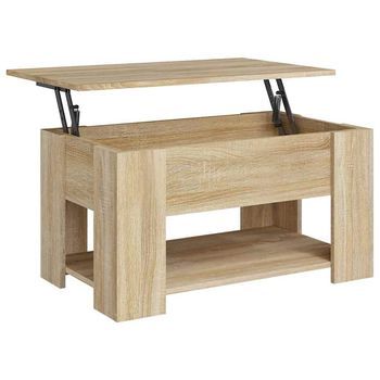 Mesa De Centro Madera De Ingeniería Roble Sonoma 79x49x41 Cm Vidaxl