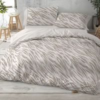 juego funda nordica 50 algodon cebra cama de 180 cm - moka - burrito blanco