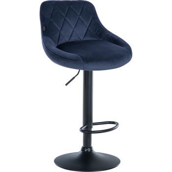 Taburete De Bar Lazio En Terciopelo Tela Azul 49x46x83 Cm Clp