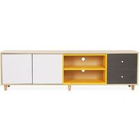 mueble tv de madera - diseno escandinavo - bena multicolores