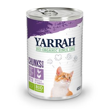 Yarrah Organic Chunks Saver Pack 12 x 405g - Organic Chicken & Organic Turkey with Organic Nettle & Organic Tomato