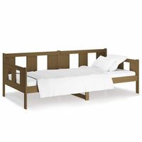 sofa cama de madera maciza de pino marron miel 90x190 cm vidaxl