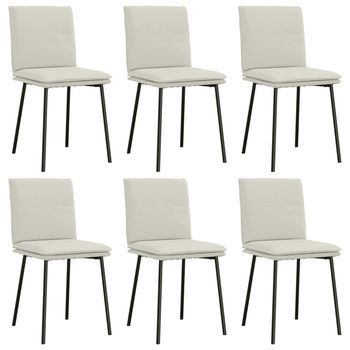 Sillas De Comedor 6 Unidades De Terciopelo Crema Vidaxl