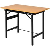 homcom banco de trabajo plegable con regla transportador carga 100 kg 100x60x755 cm natural y negro