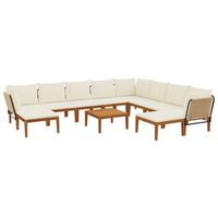 11 uds madera de acacia solida y cuerda natural vidaxl
