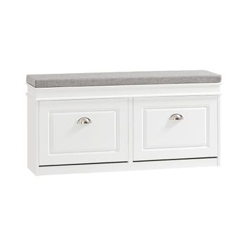 Banco zapatero con 2 solapas mdf blanco