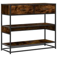 mesa consolarmesa de entradarmesa auxiliar de madera de ingenieria roble ahumado 90x35x80 cm