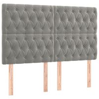 cabecero gris claro 144x7x118128 cm terciopelo vidaxl