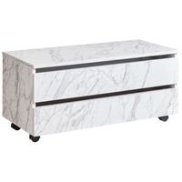 mueble de bano mdp material sintetico con ruedas 2 cajones almacenaje mueble bano blanco efecto marmol teresina