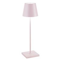 lampara de mesa led zafferano poldina pro pink recargable regulable hasta 12 h ip65 apta exterior