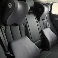 juego de almohada cervical y soporte lumbar para automovil color gris
