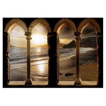 Papel Pintado 3d - Castillo En La Playa (150x105 Cm)