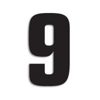 set 3 piezas numeros grandes adhesivos 9 negro