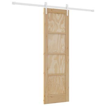 Puerta Corredera Orkdal Natural Y Blanco 61 X 198,5 Cm Vidaxl