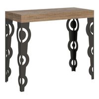 consola extensible 90x40196 cm karamay small roble natural estructura antracita