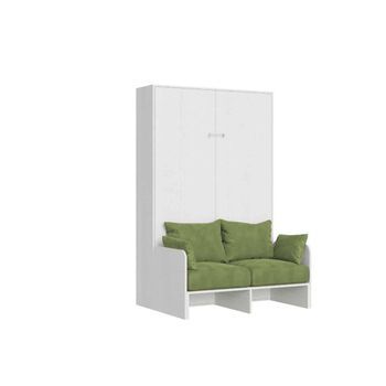 Cama Plegable Kentaro De 120 Cm Tamaño Queen Con Sofá De Fresno Blanco, Verde