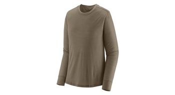Camiseta manga larga mujer patagonia cap cool merino blend gris