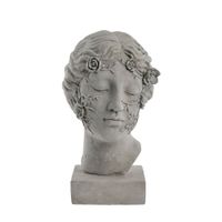 estatua rostro de poliresina gris alt 31