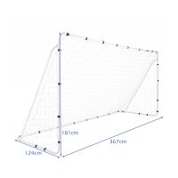costway porteria de futbol blanca grande 367 x 124 x 181 cm estructura metalica resistente para jardin y entrenamiento juvenil con estacas blanco