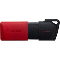 kingston datatraveler exodia m unidad de memoria pendrive flash usb 128gb usb 32 con capuchon movil moving cap practica presilla enganche para llavero negro  rojo - dtxm128gb