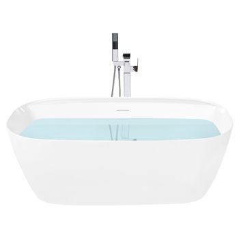 Bañera Independiente Ovalada 1700 X 800 Mm De Acrílico Con Borde Fino Moderna Blanco Tacuaral
