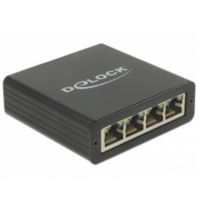 hub delock 4 puertos rj-45 usb 30 realtek rtl8153 08 m metal negro