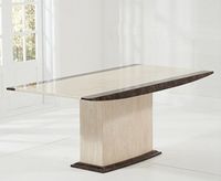 ex-display assisi 180cm cream pedestal marble dining table