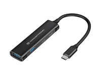 hub 30 conceptronic hubbies12b 4 puertos usb 32 usb-c 2 puertos usb-c 2 usb-a color negro carcasa de aluminio