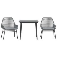 juego comedor jardin 3 pzas cojines ratan sintetico vidrio gris cfw273739