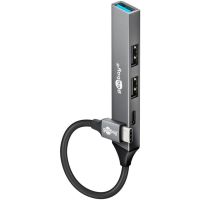 hub goobay 4 puertos usb 5 gbps modelo 74459 aluminio y usb-c