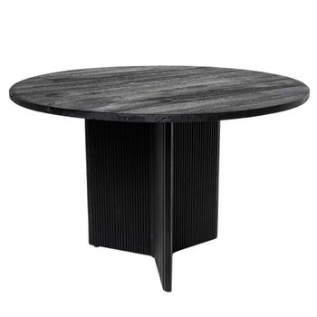 Mesa redonda madera de mango acabado negro 120