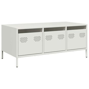 Mesa De Centro Acero Laminado En Frío Blanco 101,5x50x43,5 Cm