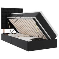 cama con almacenamiento y led negro 90 x 200 cm cuero sintetico vidaxl