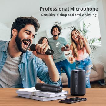 Máquina de Karaoke Zealot-S32, Sistema de Altavoces Portátil con Bluetooth 5.3 y 1-2 Micrófonos Inalámbricos, Regalos para Cantar en Casa y en Familia