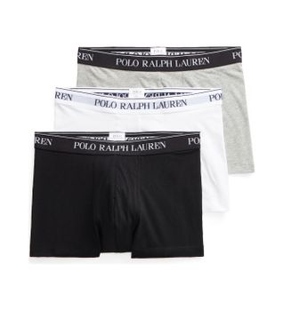 Polo Ralph Lauren para hombre. 714835885003 3 bóxers de algodón elástico (L), Negro, Blanco, Homewear, Gris, Elastano