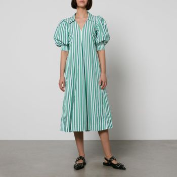 Ganni Striped Organic Cotton Maxi Dress - EU 38/UK 10