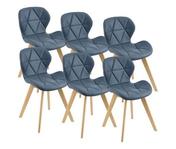 Conjunto de 6 sillas de comedor älmhult 78x47x52 cm - azul [en.casa]