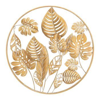 Panel Decorativo 3d En Metal Dorado Ø Cm 80x6,5