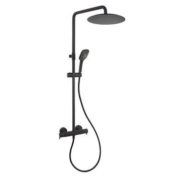 Ramonsoler 945412q3rp300nm Grifo Gran Ducha Termostático Con Barra Telescópica Negro Mate
