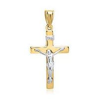 colgante cruz jesus oro amarillo oro blanco
