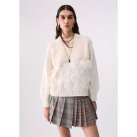 liu jo jersey punto con plumas y lentejuelas para mujer