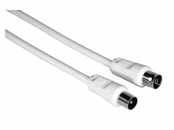 Cable de antena - Hama 00011900, 75 Ohmio, Macho-Hembra, 1.5m, Blanco