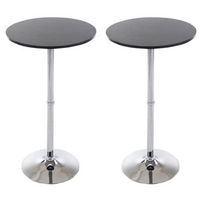 set de 2 mesas redondas de bar madera negro o 60 cm clp